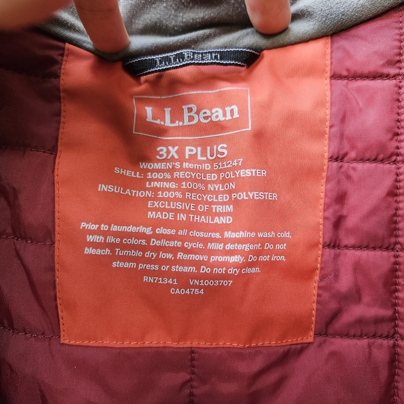 LL Bean orange winter coat 3X Plus small flaws - Picture 8 of 12